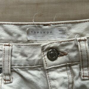 Topshop Cream barrel leg jeans